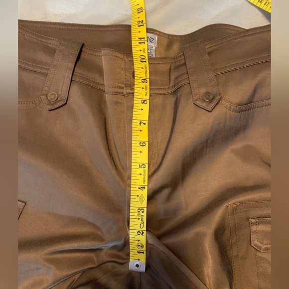 Caché size 10 brown cargo capris satin canvas brass hardware vintage Y2k - Picture 6 of 10